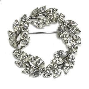 Bogoff Brooch Clear Silver Vtg Estate Jewelry Pin N18